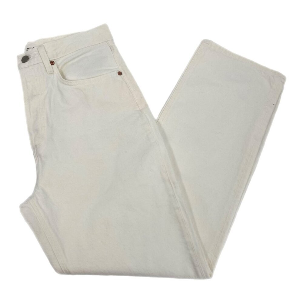 Denim Forum White Joni High Rise Loose Jeans | Size 29 Regular